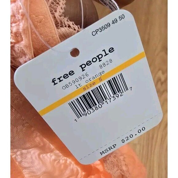 Free People Women's XS Galloon Halter Lace Bralette It Orange - Picture 5 of 7